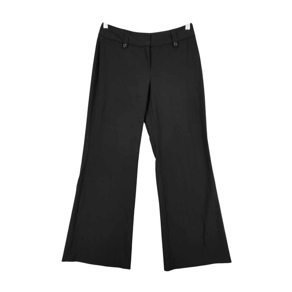 White‎ House Black Market Womens Legacy Flare Leg Dress Pants Size 4 Short Black